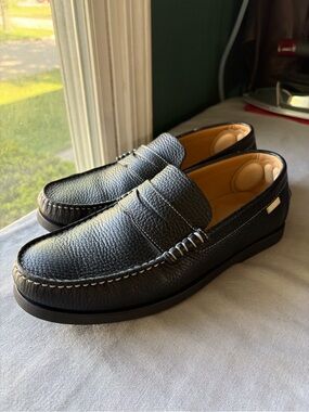 Oliver Cabell Men's Black Leather Penny Loafers Size 7